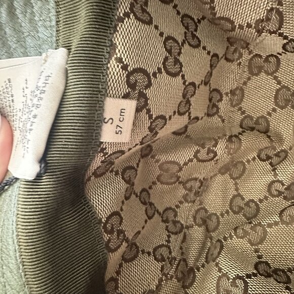 NWT Gucci Leather Double G Bucket Hat Dark Green 100% Authentic Sz S - Picture 10 of 12